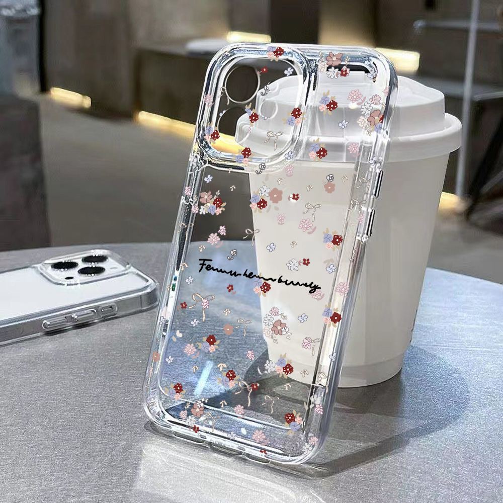 Mini Flower Phone Case For iPh - Clear Shockproof Bumper Case recension och pris